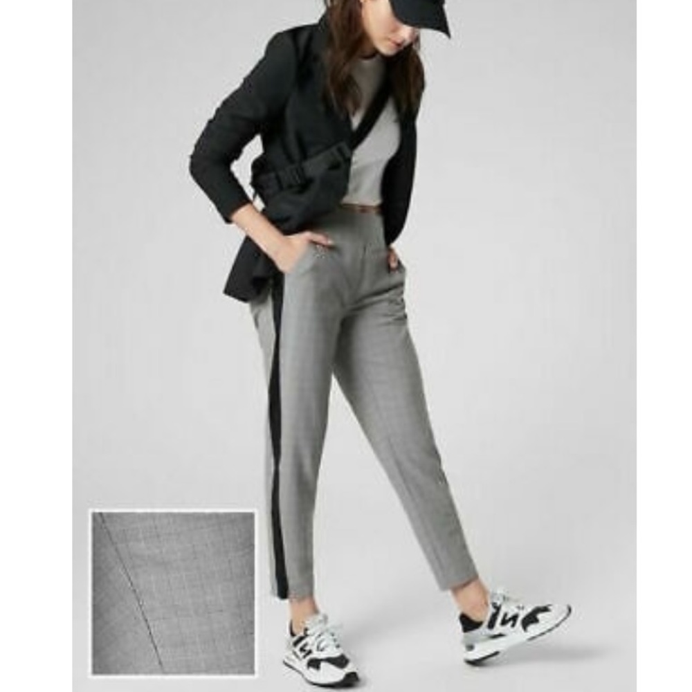 Athleta Brooklyn Plaid Ankle Pant Tux Stripe 4